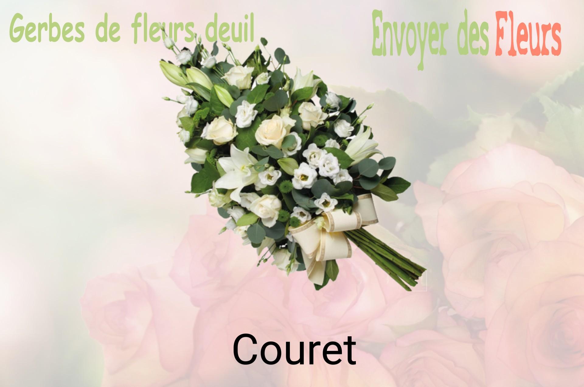 Gerbe de fleurs de deuil livrée à Couret
